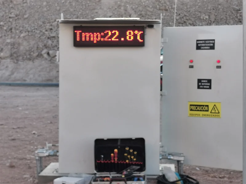 Panel de monitoreo y control del sistema Cachimba